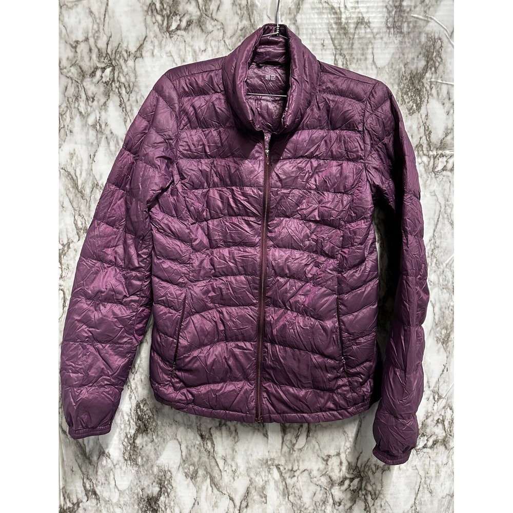Uniqlo Down Feather blend Burgundy Puffer light Jacket Women's size M